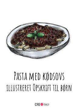 Pasta med kødsovs – illustreret opskrift til børn